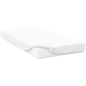Image of Belledorm 100% Cotton Sateen Fitted Sheet (Superking) (White) - White