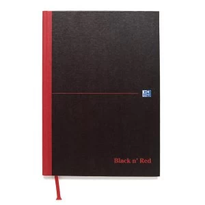 image of Black n Red A5 90gm2 192 Pages Ruled Hard Back Casebound Notebook Pack of 5