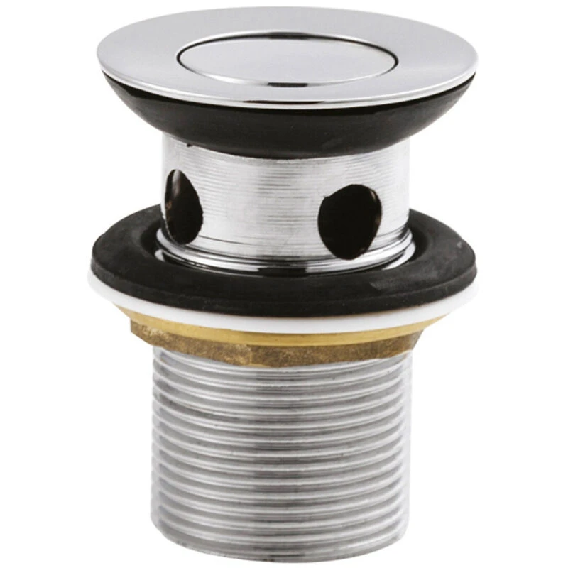 Image of nuie Brass Flip Top Basin Waste - Chrome, Silver ER03