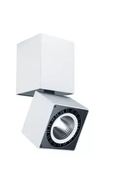 image of Fusion Spotlight 7.6cm Square 12W LED 4000K, 1090lm, Matt White