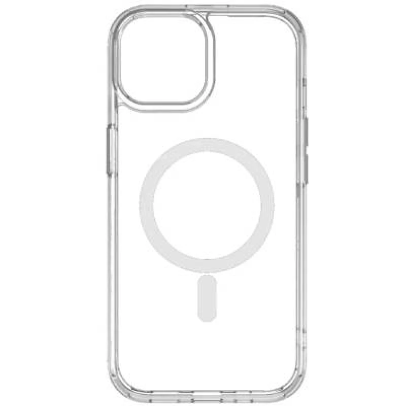Image of QDOS HYBRID FORCE SNAP Magsafe iPhone 15 Case - Clear, Clear,Silver/Grey 5061008400365