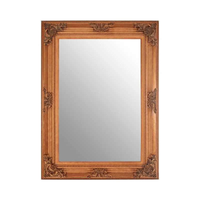 Image of Orsina Baroque Rectangle Gold Wall Mirror,decorative Wooden Frame Mirror For Console Table,antique Floral Mirror