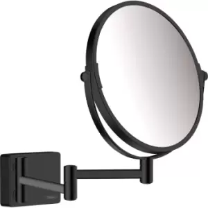 image of Hansgrohe AddStoris Shaving Mirror Matt in Black Glass