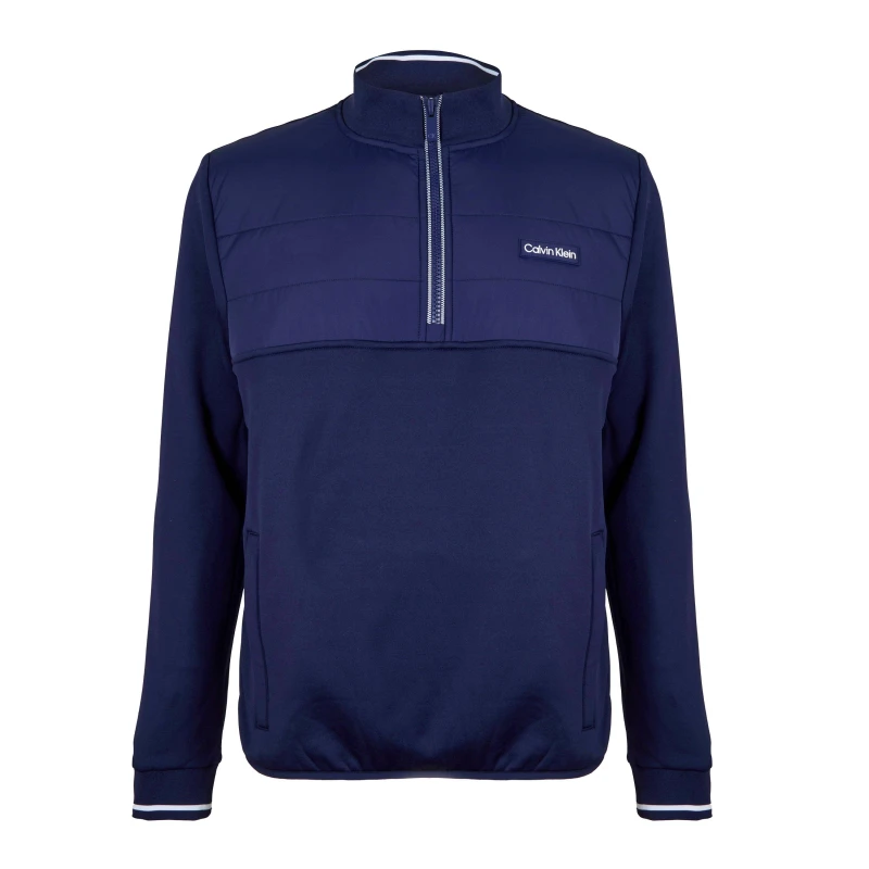 Image of Calvin Klein Golf Baylor Creek Hybrid Half Zip Pullover - Blue Blue L