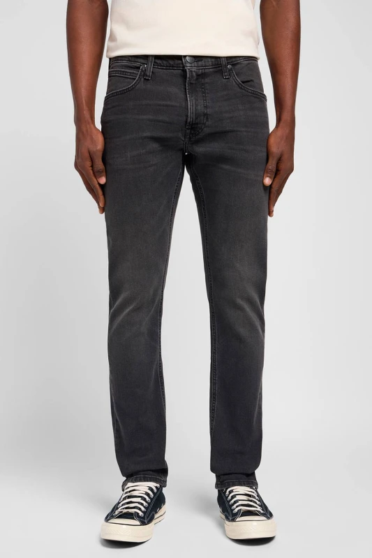 Image of Lee Mens Luke Slim Fit Jeans Asphalt Rocker in Grey Size: 32R Grey Male 32R