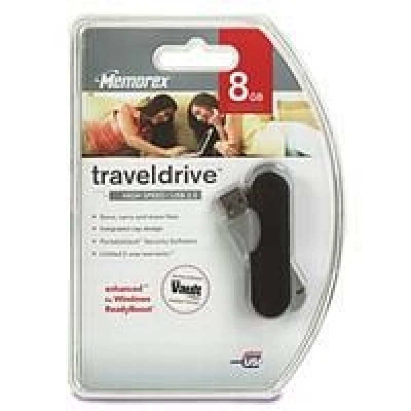 Image of Memorex Travel Drive Capless 8GB USB flash drive Black