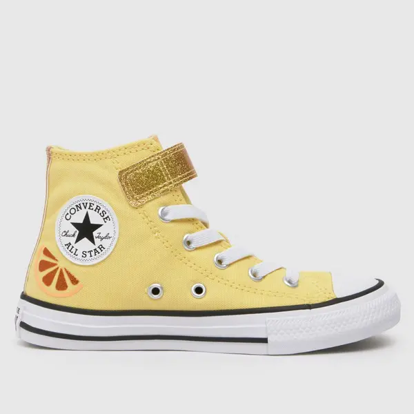 Image of Converse yellow all star hi 1v Girls Junior trainers Yellow UK 2 (EU 34)