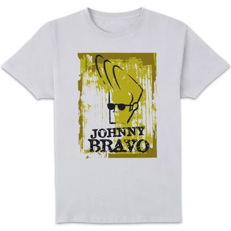 Image of Johnny Bravo Distressed Men's T-Shirt - White - S