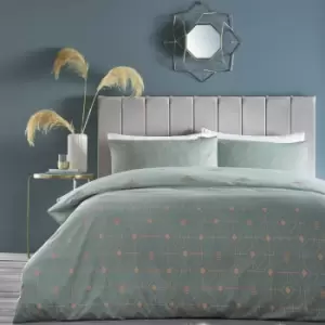 Image of Furn. Bee Deco Eau De Nil Duvet Cover and Pillowcase Set Light Blue