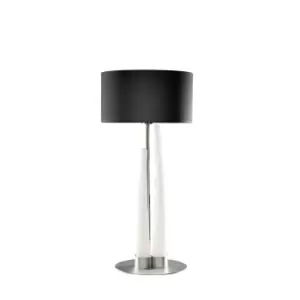 image of Estalacta Table Lamp 3 Light GU10 Indoor, Silver/Opal White With Black Shade