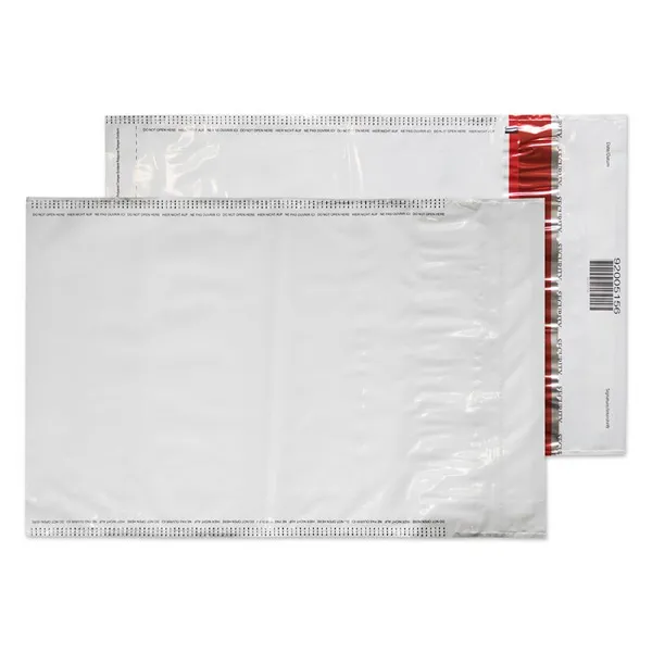 Image of Blake Polypost Security Polythene Pocket, 240 × 135 mm, Peel & Seal, White
