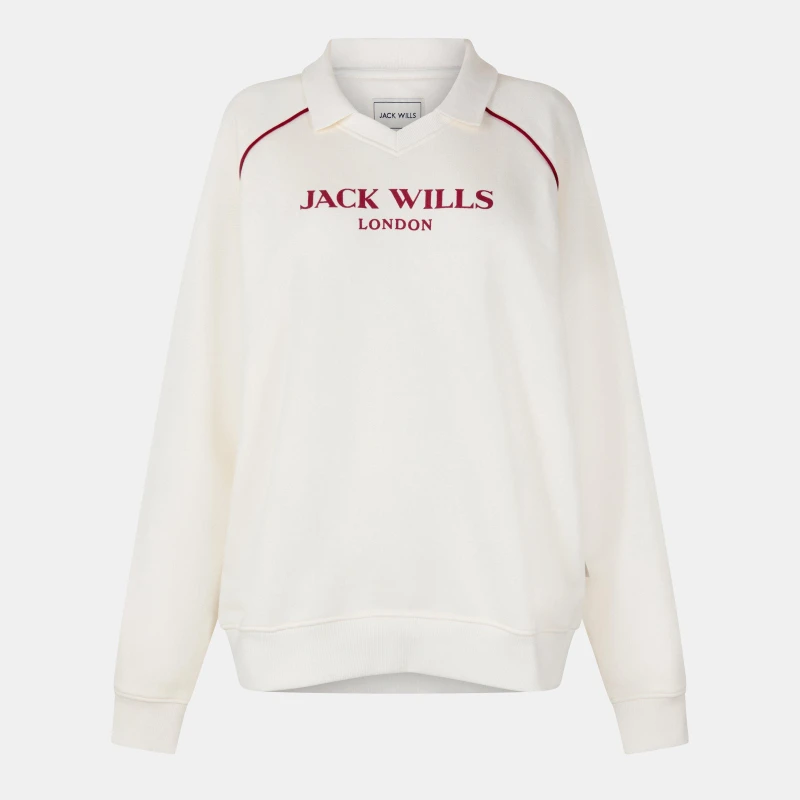 Image of Jack Wills Womens JW Vintage Crew Sweatshirt Vintage White female 10 (S)