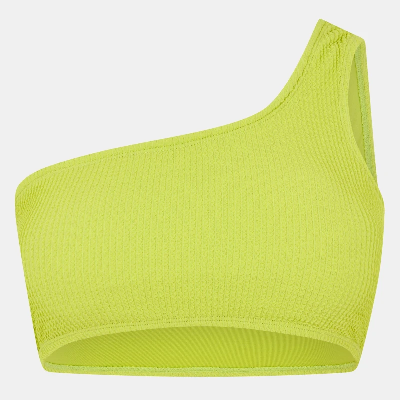 Image of Jack Wills Asymmetric Crinkle Bikini Top - Green Green 8