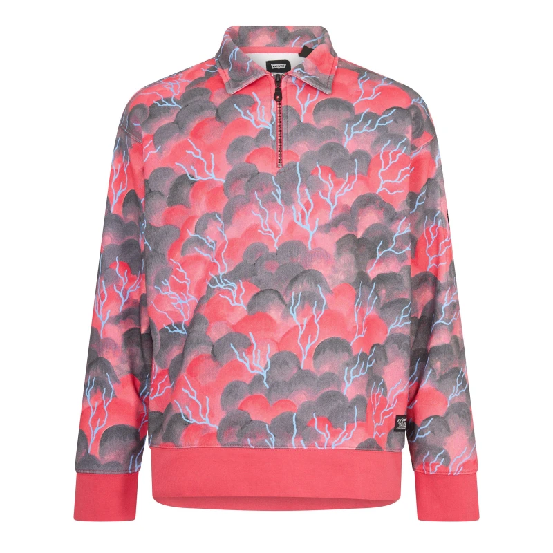 Image of Levis Mens Skate Quarter Zip Fleece Multicolor male S