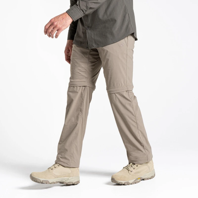 Image of Craghoppers Recycled Stretch 'NosiLife Pro II' Convertible Trousers Stone male