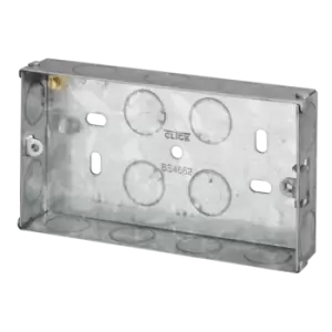 Image of Click Scolmore Essentials 2 Gang 25MM K/O Galvanised Metal Back Box - WA094