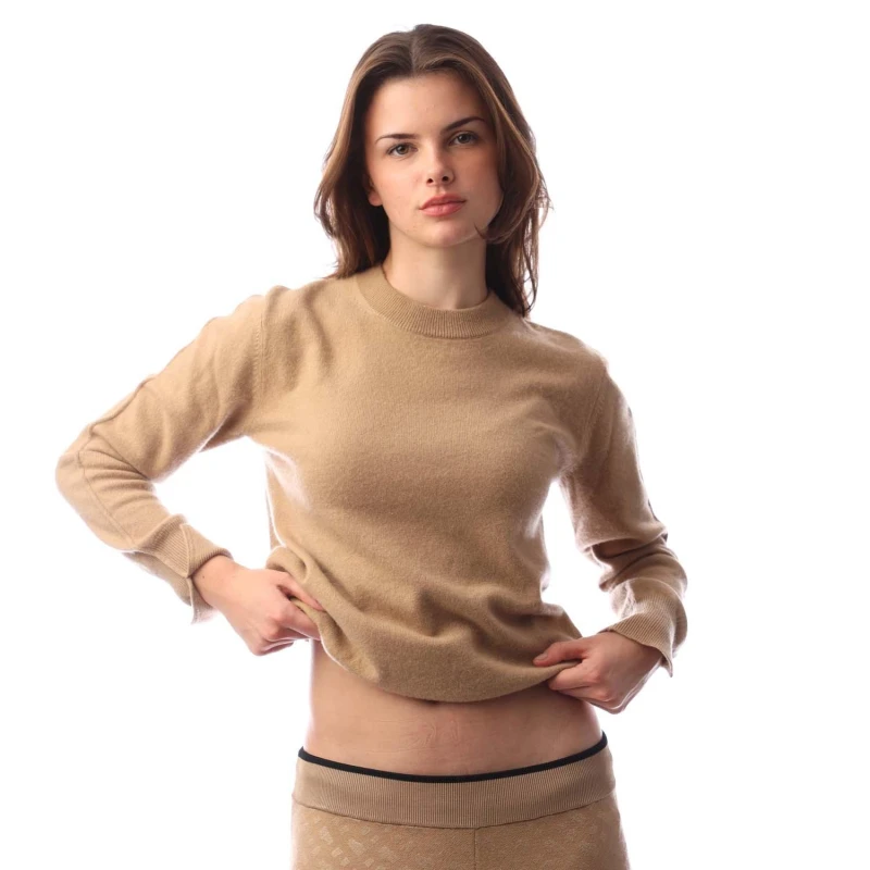 Image of Boss Womens Fuoro Knitted Sweater Vests Medium Beige female 8 (XS)