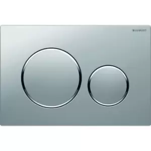 image of Geberit Flush Plate Sigma20 For Dual Flush Chrome Matt Coated, Easy-To-Clean Coated, Gloss Chrome-Plated