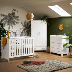 Image of Obaby Nika Mini 3 Piece Room Set And Underdrawer White Wash