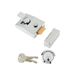 image of Yale Locks P89 Deadlock Nightlatch 60mm Backset Chrome Finish Visi