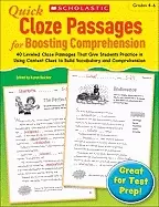 Image of quick cloze passages for boosting comprehension grades 4 6 40 leveled cloze