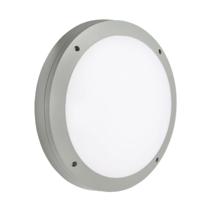 Image of Netlighting LED Round Bulkhead CCT with Daylight Sensor Grey 230V IP65 18W Grey