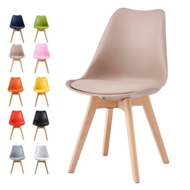 Image of MCC DIRECT Dining Chairs Designer Side Chairs Wooden Legs Office Home Commercial eva brown 1 EA0103