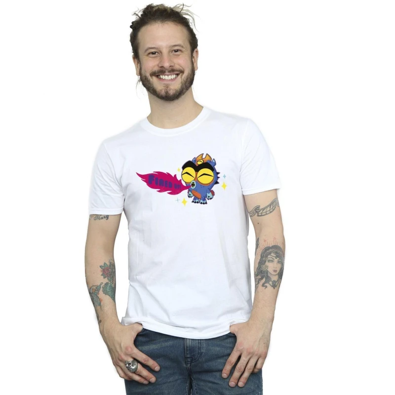 Image of Disney Men Big Hero 6 Baymax Fred Fired Up T-Shirt in White Size: Small White S Male 5059934896567