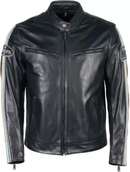 Image of Helstons Race Motorcycle Leather Jacket, blue, Size 2XL, blue, Size 2XL
