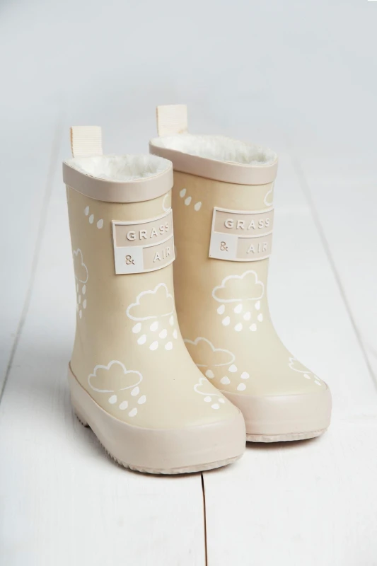 Image of Grass & Air Colour-Changing Wellies in Stone Size: Infant 3 Stone Unisex Infant 3