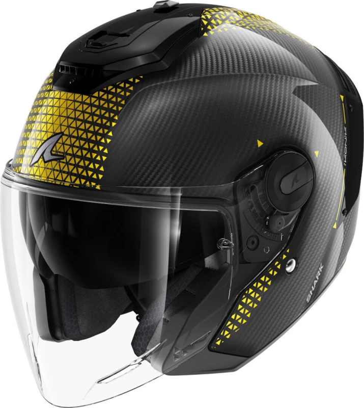 Image of Shark RS JET Carbon Ikonik Carbon Gold Chrom DQU Jet Helmet Size S