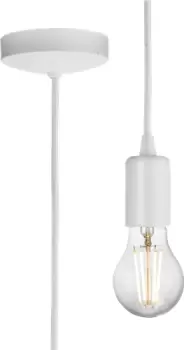 Image of KnightsBridge 1.8m E27 Contemporary Pendant Set - Matt White