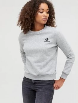 image of Converse Star Chevron Embroidered Crew Sweatshirt - Grey