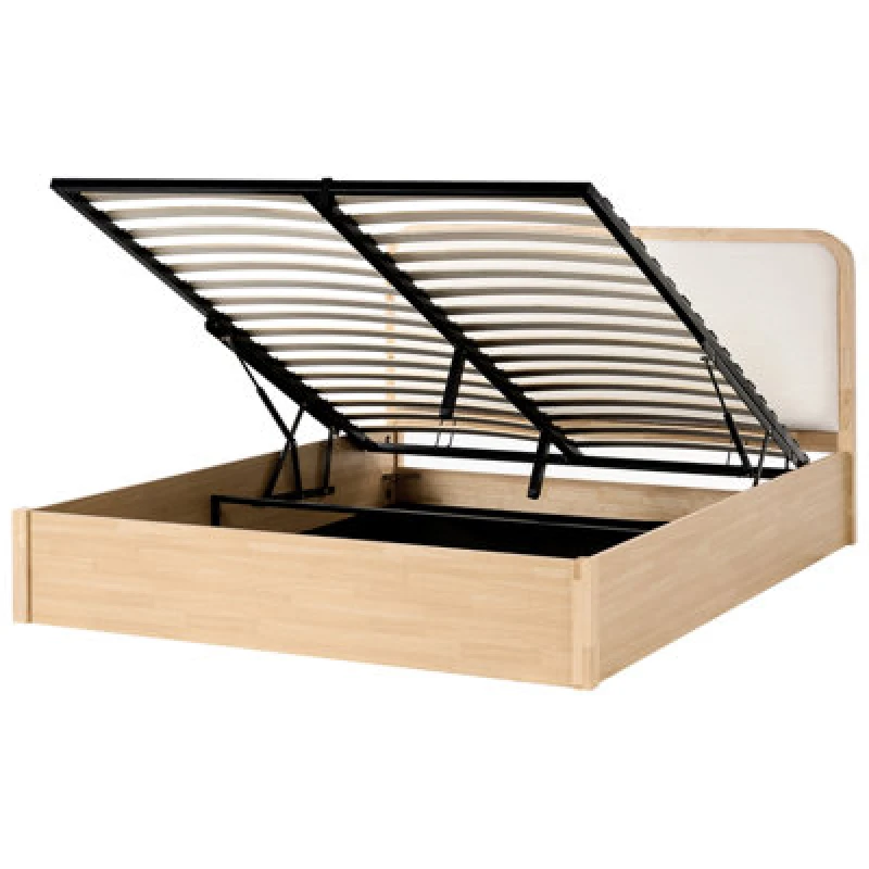 Image of Beliani Ottoman Bed Perouges 180 X 200 Cm (Eu Super King) Light Brown