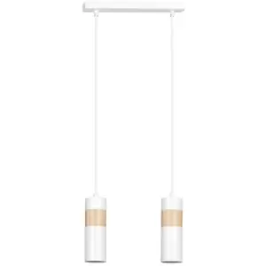 Image of Emibig Akari White Bar Pendant Ceiling Light 2x GU10