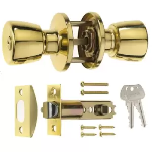 ERA - Entrance Knob Lock Set Tulip - Brass - Brass