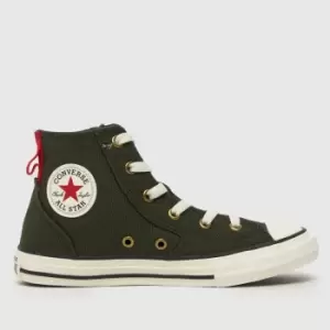 image of Converse Dark Green All Star Hi Mfg Craft Boys Junior Trainers