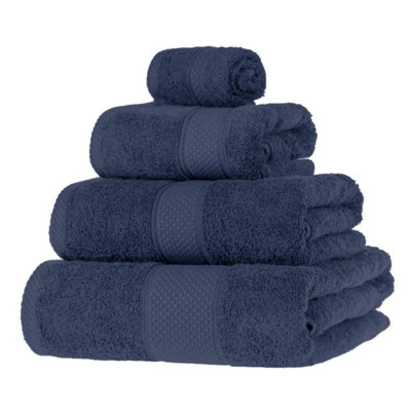 Image of Homescapes Turkish Cotton Bath Towels Set Navy