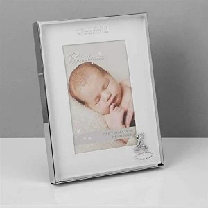 Image of 4" x 6" - Bambino Silver Effect Frame with Teddy - Godchild