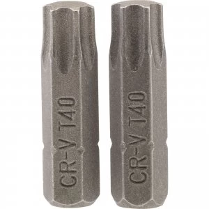 image of Draper Torx Screwdriver Bits T40 25mm Pack of 2