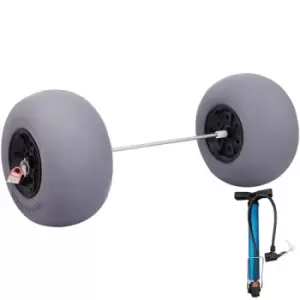 Image of VEVOR Beach Balloon Wheels, 13" Replacement Sand Tires with 32" Stainless Steel Axle, TPU Cart Tires for Kayak Dolly, Canoe Cart and Buggy w/ Free Air