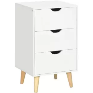 image of HOMCOM Chest of Drawers, 3 Drawer Unit Storage Chest Bedroom Living Room - White