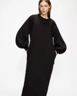 Image of Sweatshirt Maxi Dress With Statement Sleeves