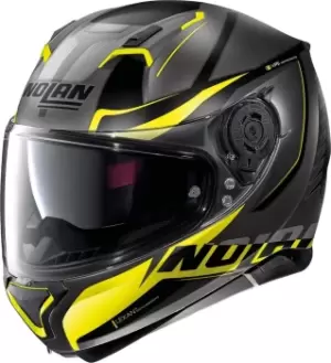 Image of Nolan N87 Miles N-Com Helmet, grey-yellow, Size 2XL, grey-yellow, Size 2XL