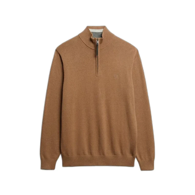 Image of Superdry Cotton funnel neck jumper Superdry Essentials Marron Male 2XL