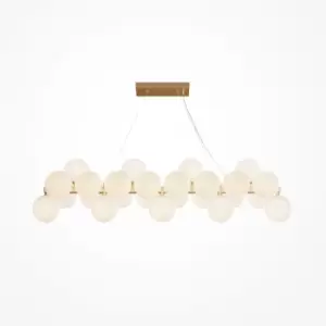 image of Maytoni Dallas Modern 25 Light Bar Pendant Ceiling Light Gold, Matte White Shade, G9