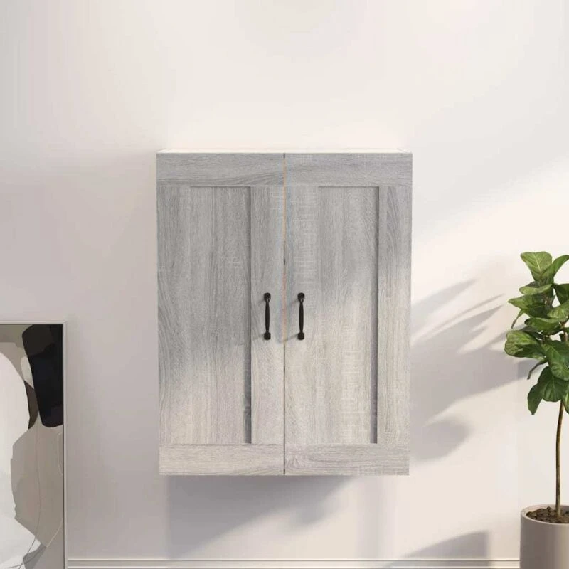 Image of vidaXL Hanging Wall Cabinet Grey Sonoma 69.5x32.5x90 cm, Grey 817397