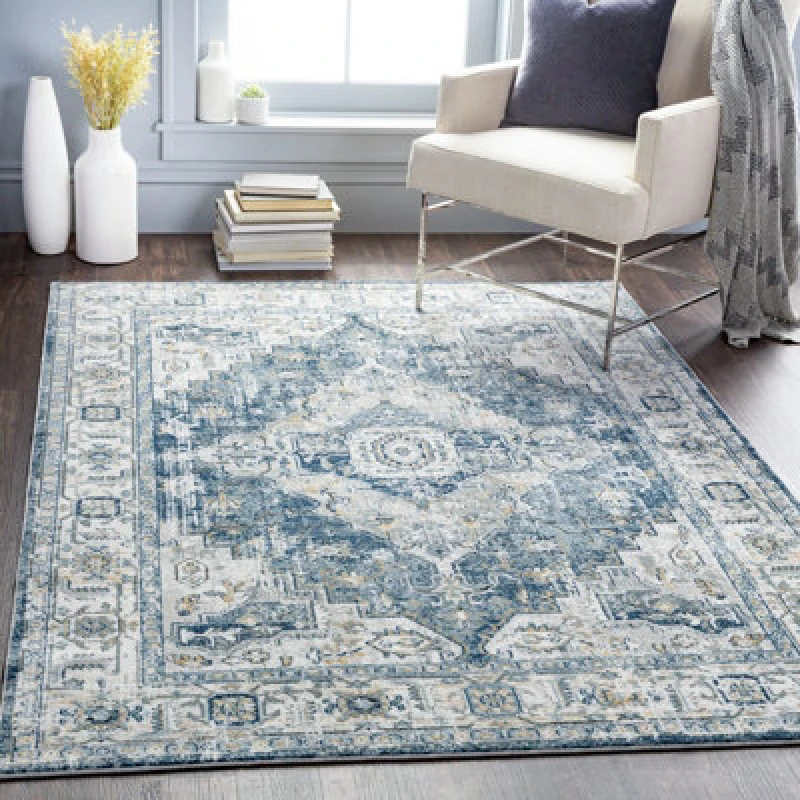 Image of Livabliss Vintage Oriental Boho Charcoal Dalila Area Rug 120 X 170 Cm - Easy Care, Non Shedding, Ideal For Living Room & Bedroom