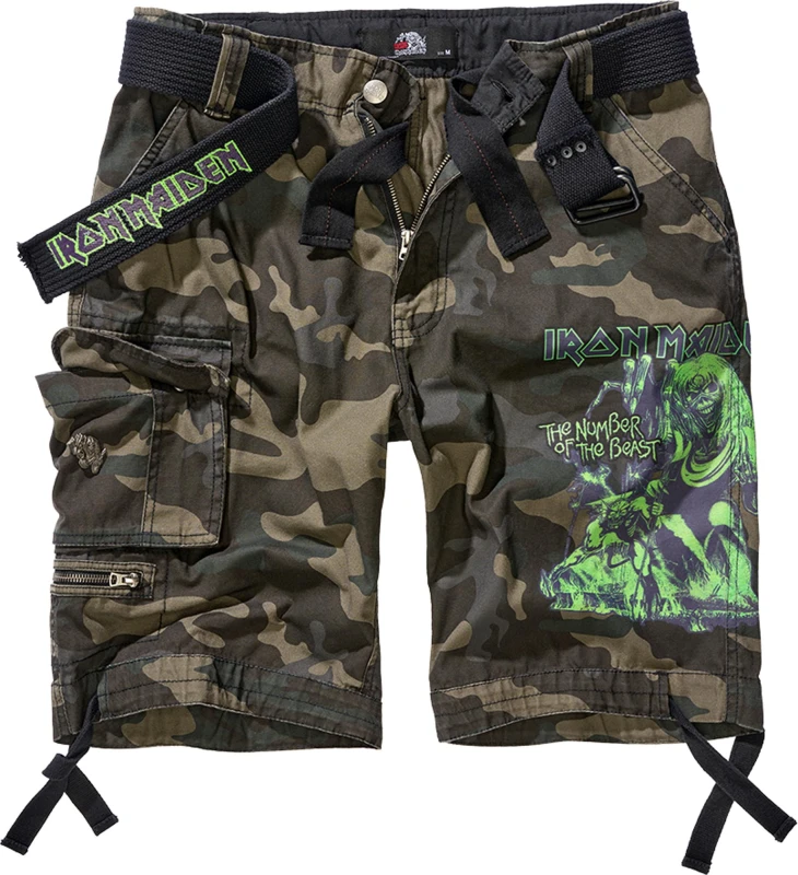 Image of Brandit Cargo shorts Brandit Iron Maiden Savage The Number of The Beast Vert Male 7XL