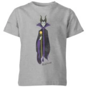 image of Disney Sleeping Beauty Maleficent Classic Kids T-Shirt - Grey - 11-12 Years